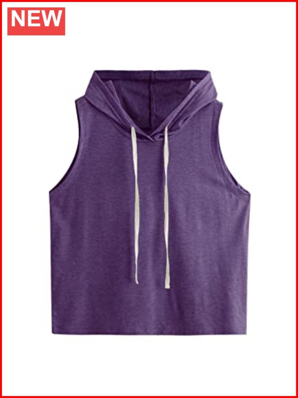Sleeveless Hoodie Tank Top Athletic Workout Gym Shirt